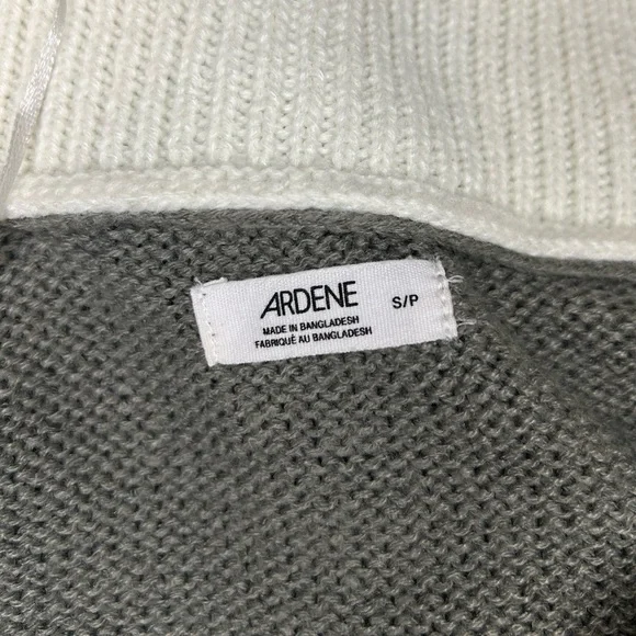 Ardene Women's Knitted Grey and White Sweater - Small - Picture 3 of 7